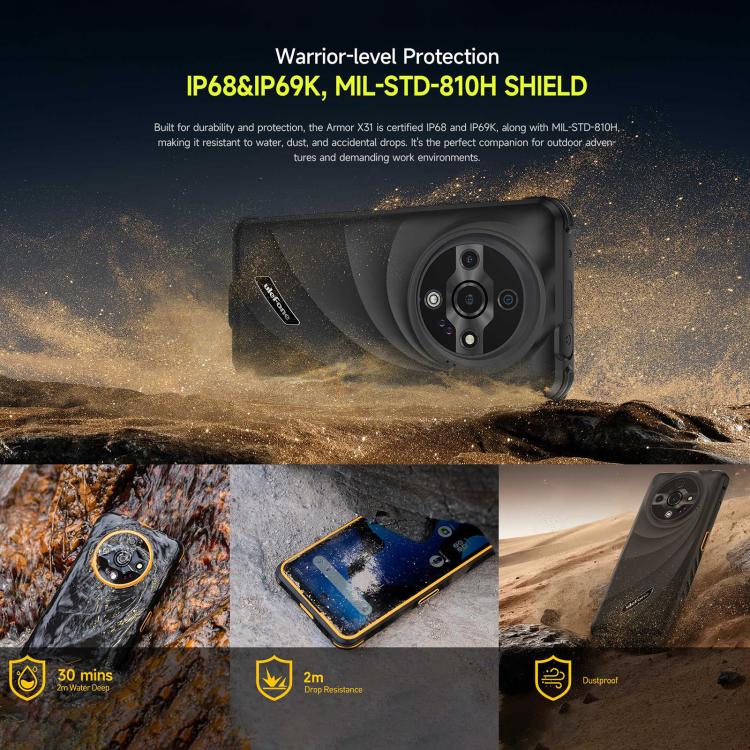Ulefone Armor X31. 6GB+128GB, Visión Nocturna, 6.56 pulgadas. 3 sin interés