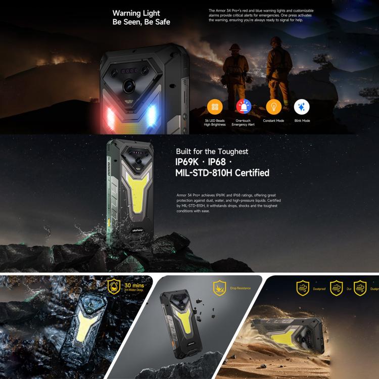 Ulefone Armor 34 Pro Plus. 16GB+512GB, Visión Nocturna, 6.95 pulgadas. 3 sin interés