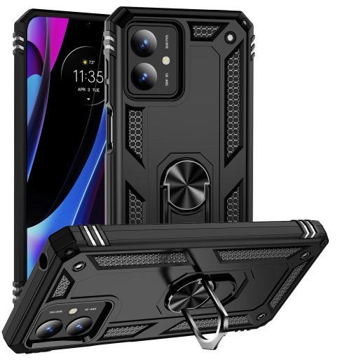 Motorola G14. Funda Armor PC+TPU con anillo compatible con soportes magnéticos