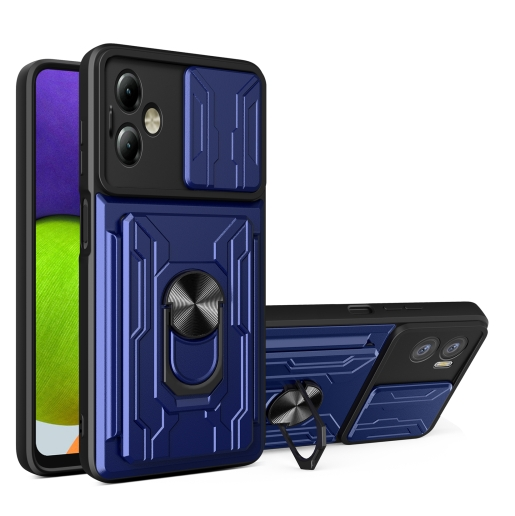 Motorola G14. Funda Camshield TPU+PC con porta tarjeta + anillo