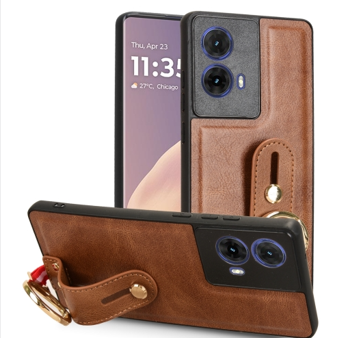 Motorola G85. Funda leather case con correa
