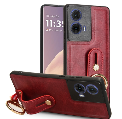 Motorola G85. Funda leather case con correa