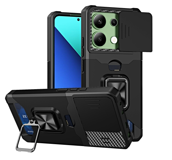 Xiaomi Note 13 4G. Funda Camshield con anillo + porta tarjeta