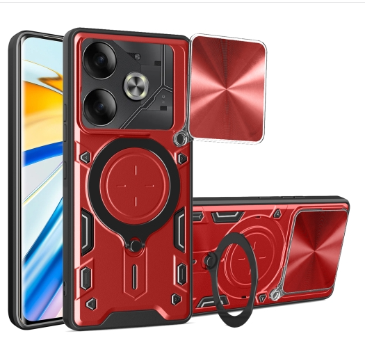 Tecno Pova 6. Funda Camshield TPU+PC con anillo magnético