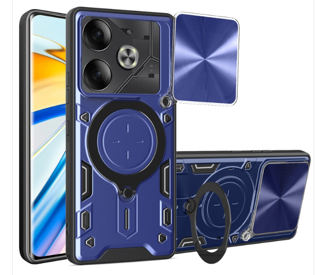 Tecno Pova 6. Funda Camshield TPU+PC con anillo magnético