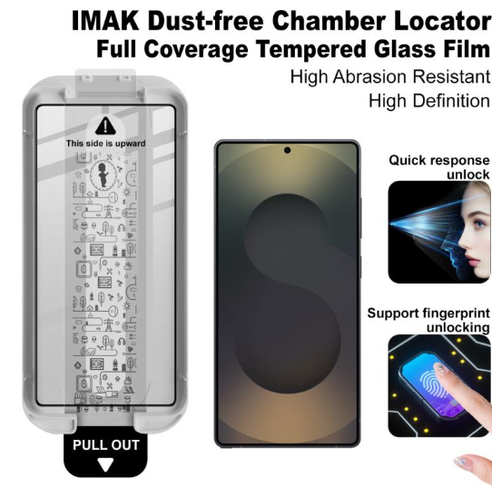 Samsung S25 Ultra. Vidrio templado IMAK Full Cover glass film Autoinstalable