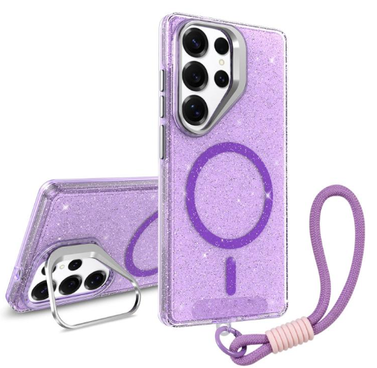 Samsung S25 Ultra. Flip leather cases/ Glitter