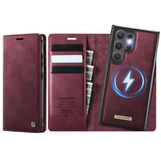 Samsung S25 Ultra. Flip leather cases/ Glitter