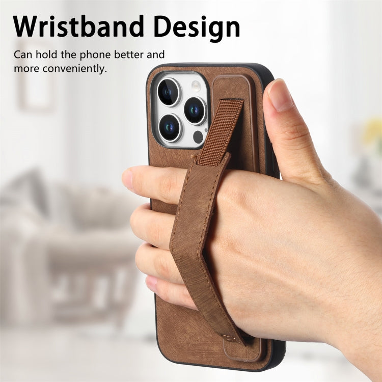 IPhone 16 Pro Max. Funda leather case con correa elástica