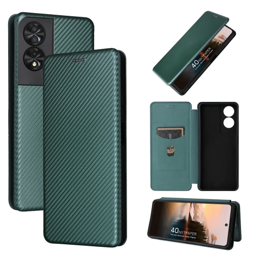 TCL 40 NxtPaper. Funda leather case textura fibra de carbono