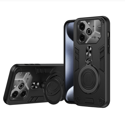 Tecno Pova 6. Funda híbrida TPU+PC con anillo stand