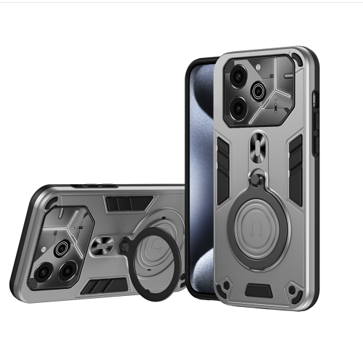 Tecno Pova 6. Funda híbrida TPU+PC con anillo stand