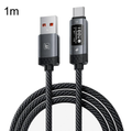 Toocki 100W. Cable con Display OLED digital 6A USB-A a USB-C, largo: 1 m