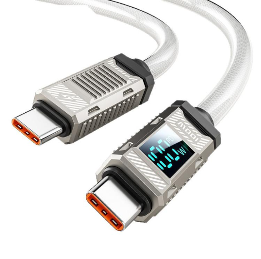 Toocki 100W. Cable Premium con Display LED indicador de Potencia, USB-C / Tipo-C to USB-C/ Tipo-C, Largo: 1m
