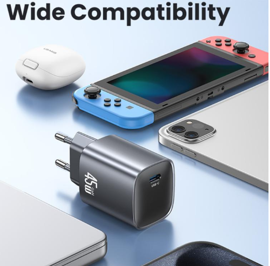 Cargador Rápido USAMS CC323 T66 45W USB-C / Tipo-C GaN