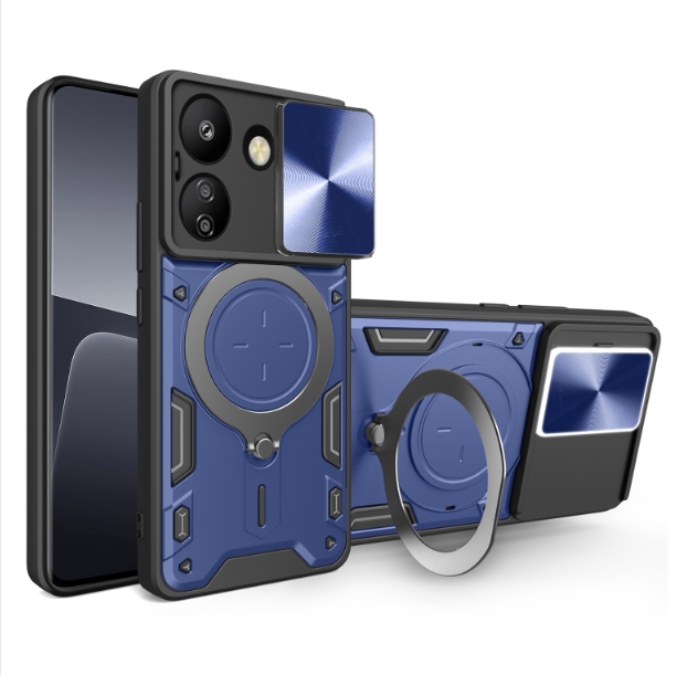 Xiaomi 13C 5G/Poco C65. Funda Camshield con anillo compatible con soportes magnéticos