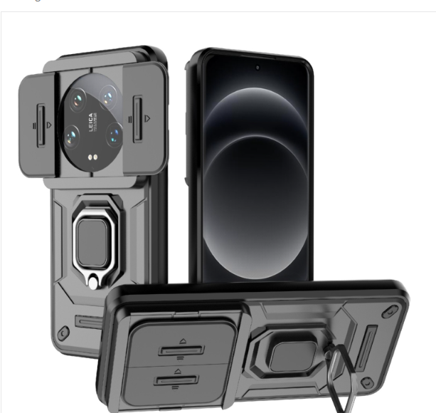 Xiaomi 14 Ultra 5G. Funda Camshield TPU+PC con anillo compatible con soportes magnéticos